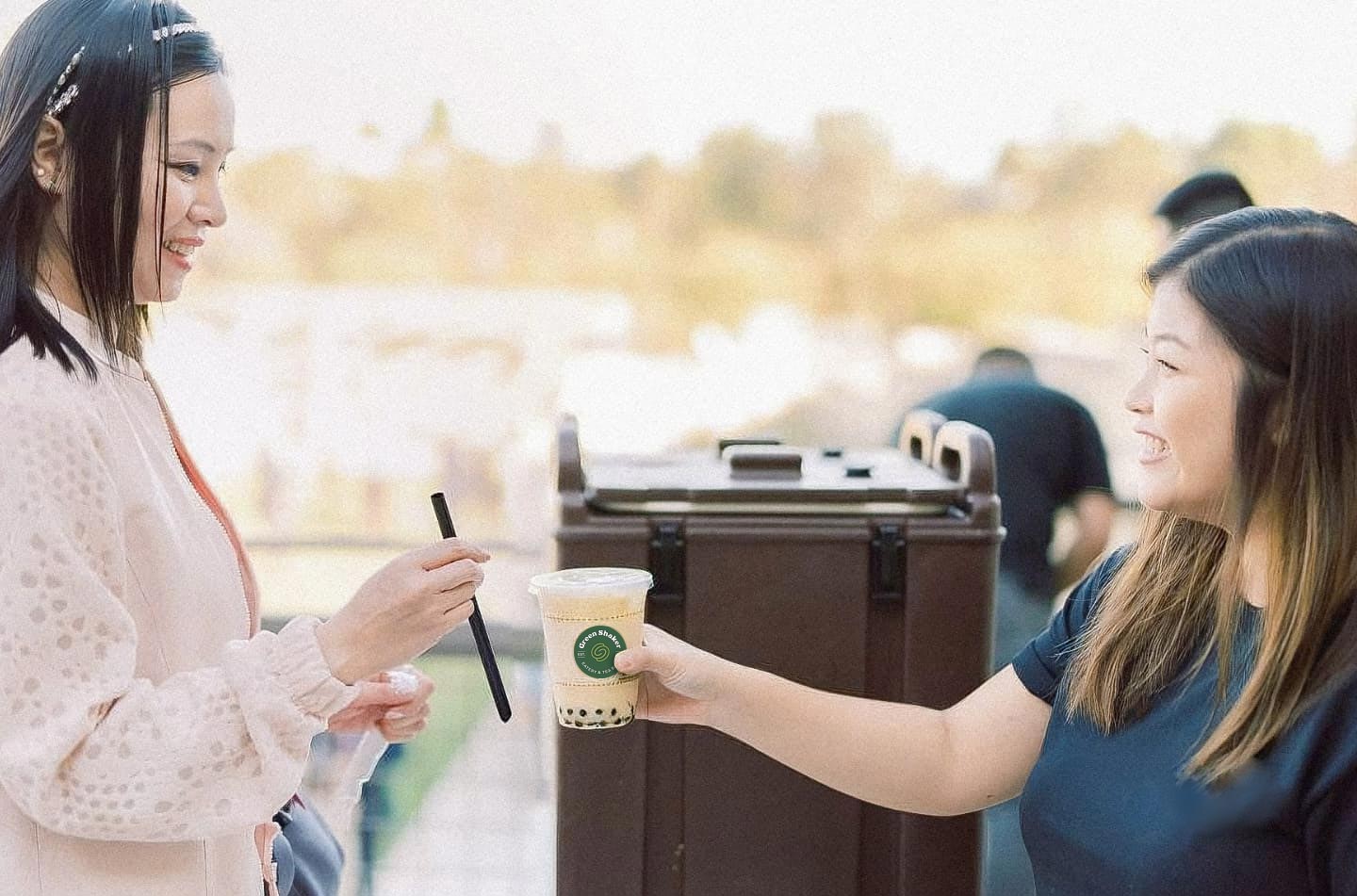 Customers purchase Green Shaker beverages